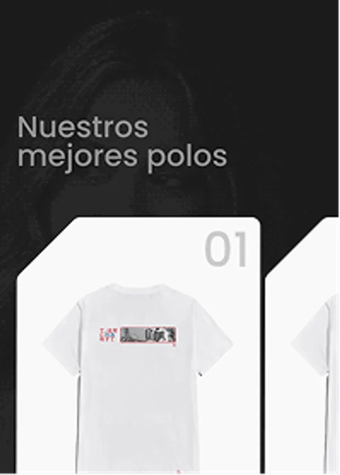 Diseño de página de producto de polo en móvil